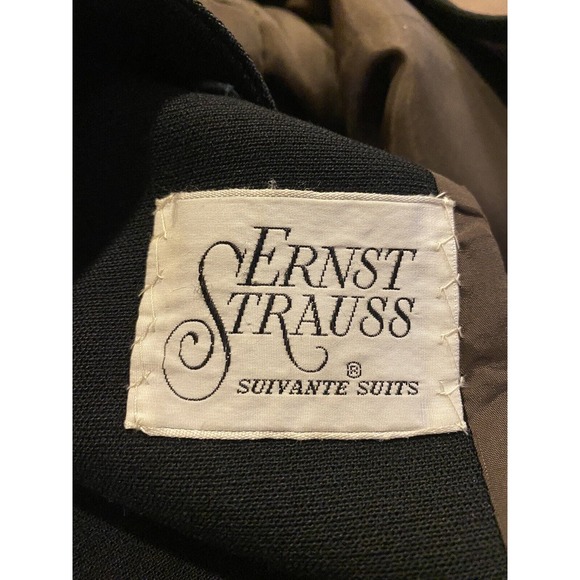 VINTAGE 1970’s Vera Hicks Ernst Strauss Black Skirt Suit Women’s Medium WOW! - Picture 2 of 16